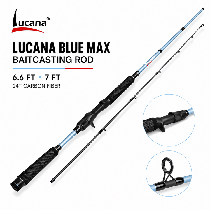 Lucana Blue Max Baitcasting Rod - 6.6 & 7 Ft