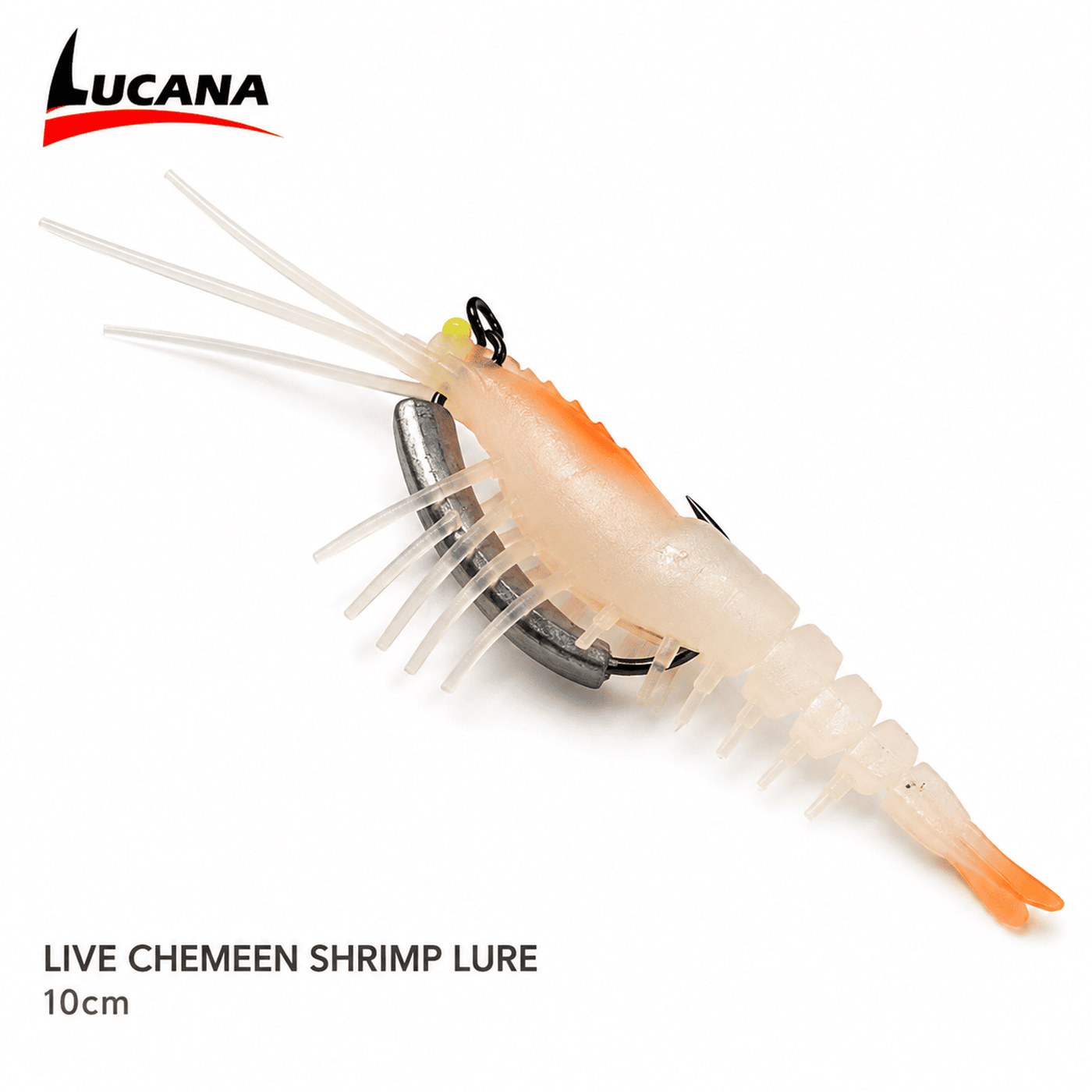 Lucana Live Chemmeen Shrimp Lure Orange 10cm – Barramundi Snapper