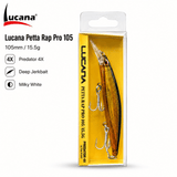 Lucana Petta Trap 103mm 15.5g Deep Jerkbait Fish Lure - Milky White Brown Gold