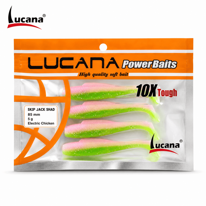 Lucana PowerBaits Skip Jack Shad 85mm 5g - Electric Chicken - Single Piece