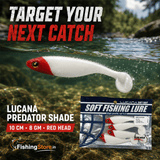 Lucana Predator Shade Soft Bait 100mm 8g - Red Head - Single Piece