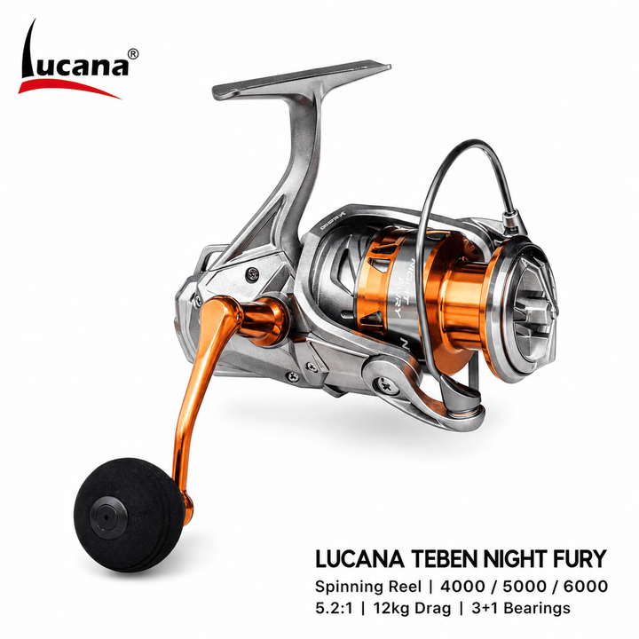 Lucana Teben Night Fury 4000 / 5000 / 6000 Spinning Reel