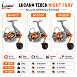 Lucana Teben Night Fury 4000 / 5000 / 6000 Spinning Reel