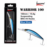 Lucana Warrior 100mm 15.8g Suspending Fish Lure - Blue Silver