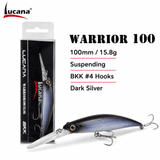 Lucana Warrior 100mm 15.8g Suspending Fish Lure - Dark Silver