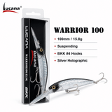 Lucana Warrior 100mm 15.8g Suspending Fish Lure - Silver Holographic
