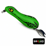 Bravvo Monster Frog Lure 8cm | Handmade Topwater Snakehead Bait for Casting (9g - 10g) | Soft Body Weedless Fishing Lure - Green