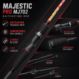 Majestic Pro Lightweight Baitcasting Rod - 7 Ft