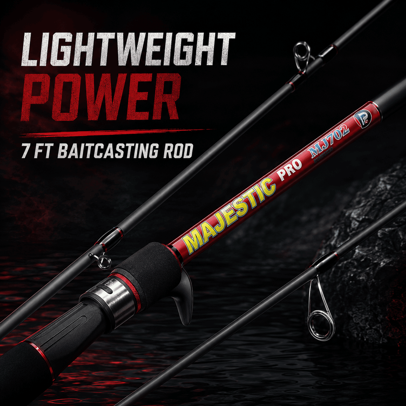 Majestic Pro Lightweight Baitcasting Rod - 7 Ft