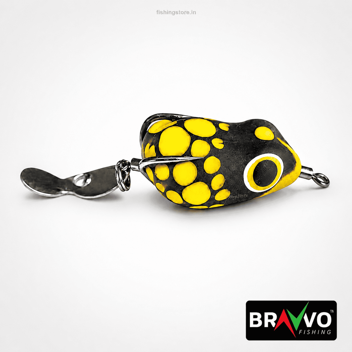 Bravvo ALIEN Handmade Soft Frog Lure 4cm 6gm Topwater Fishing Bait for Snakehead - Yellow