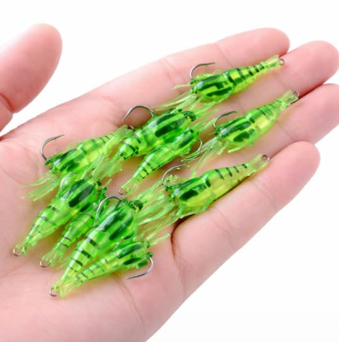 IZZAWA Micro Green Shrimp 10pc 4cm 1.7g – Bass Snapper Barramundi