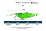 IZZAWA Micro Green Shrimp 10pc 4cm 1.7g – Bass Snapper Barramundi