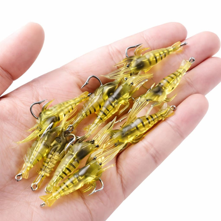 IZZAWA Micro Yellow Shrimp 10pc 4cm 1.7g – Bass Snapper Barramundi