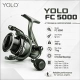 YOLO FC 4000-6000 Metal Spinning Fishing Reel