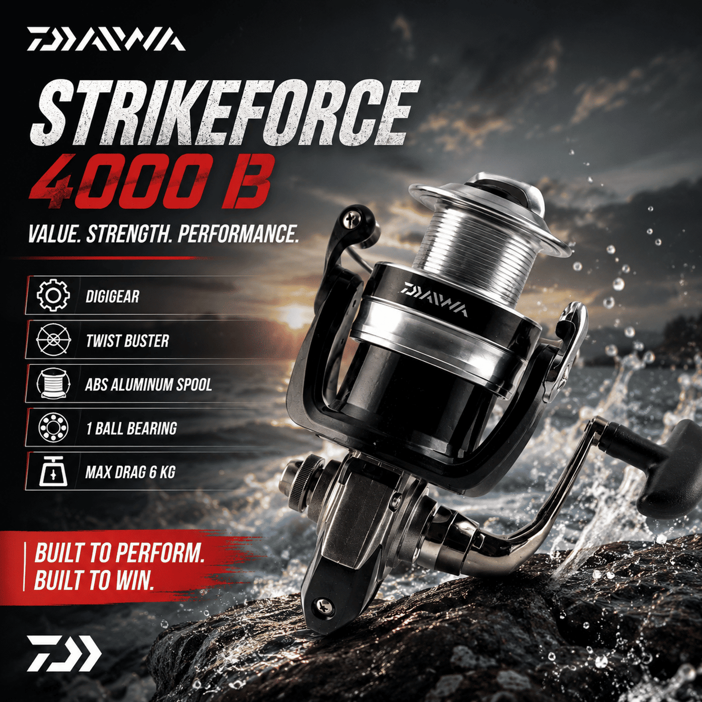 Daiwa Strikeforce 4000-B Spinning Fishing Reel