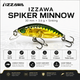 IZZAWA Spiker Minnow Lure 30mm 3.6g - Pink Glow | Pack of 1
