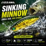 IZZAWA Spiker Minnow Lure 30mm 3.6g - Pink Glow | Pack of 1