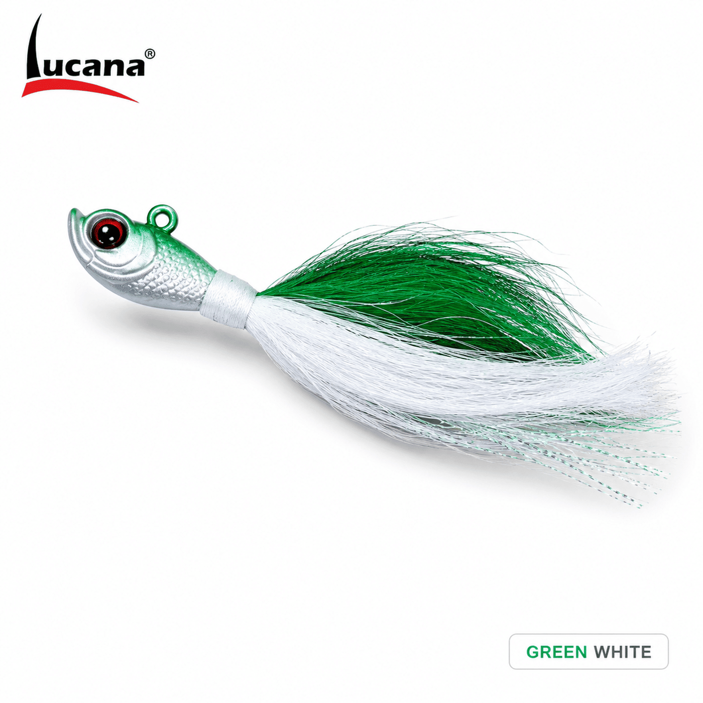 Lucana Buck Tail Lure 42gm 5/0 - Green White