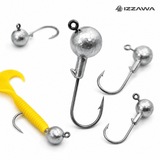 IZZAWA Round Jig Head Hooks 28g - Pack of 10, Lead Head Jig Hook for Soft Lures