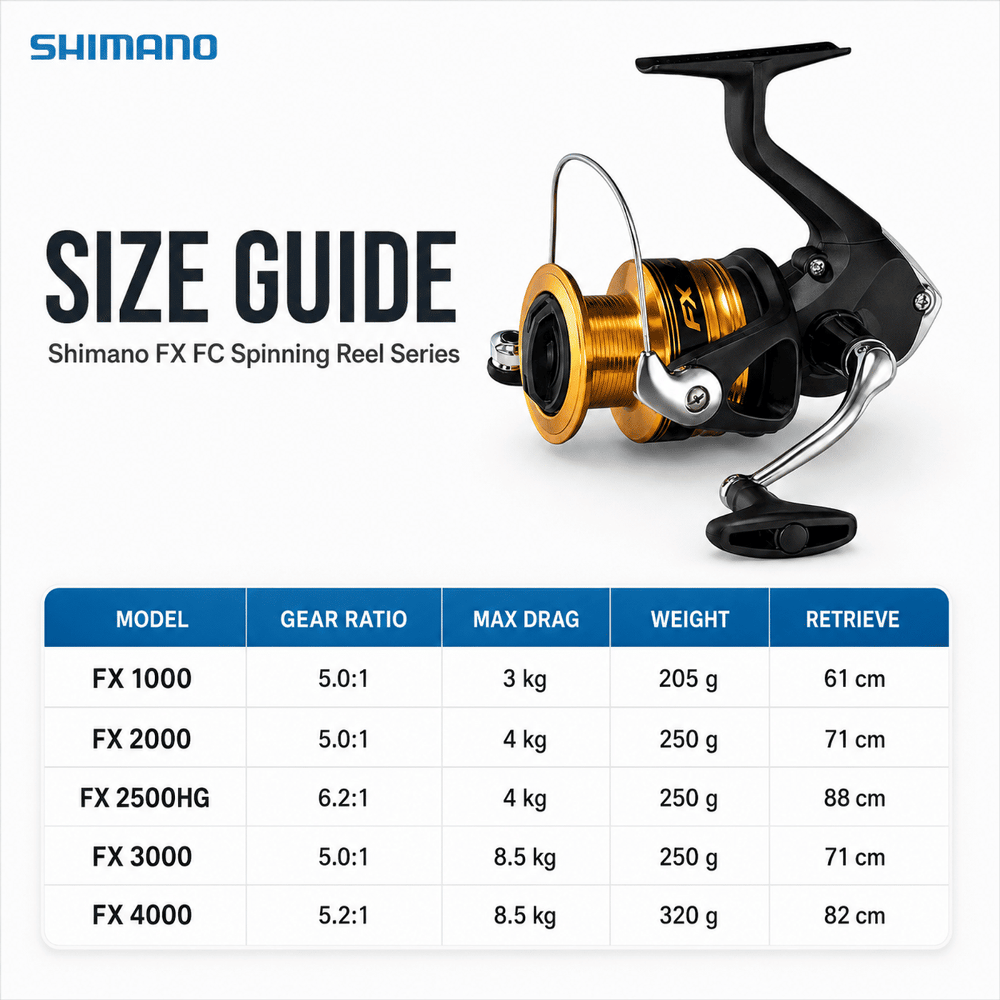 Shimano FX FC 1000-4000 Spinning Reel