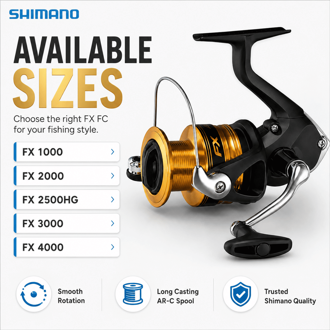 Shimano FX FC 1000-4000 Spinning Reel