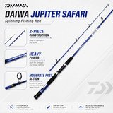 Daiwa Jupiter Safari Spinning Fishing Rod 9 Ft Heavy – 2 Piece Heavy Rod