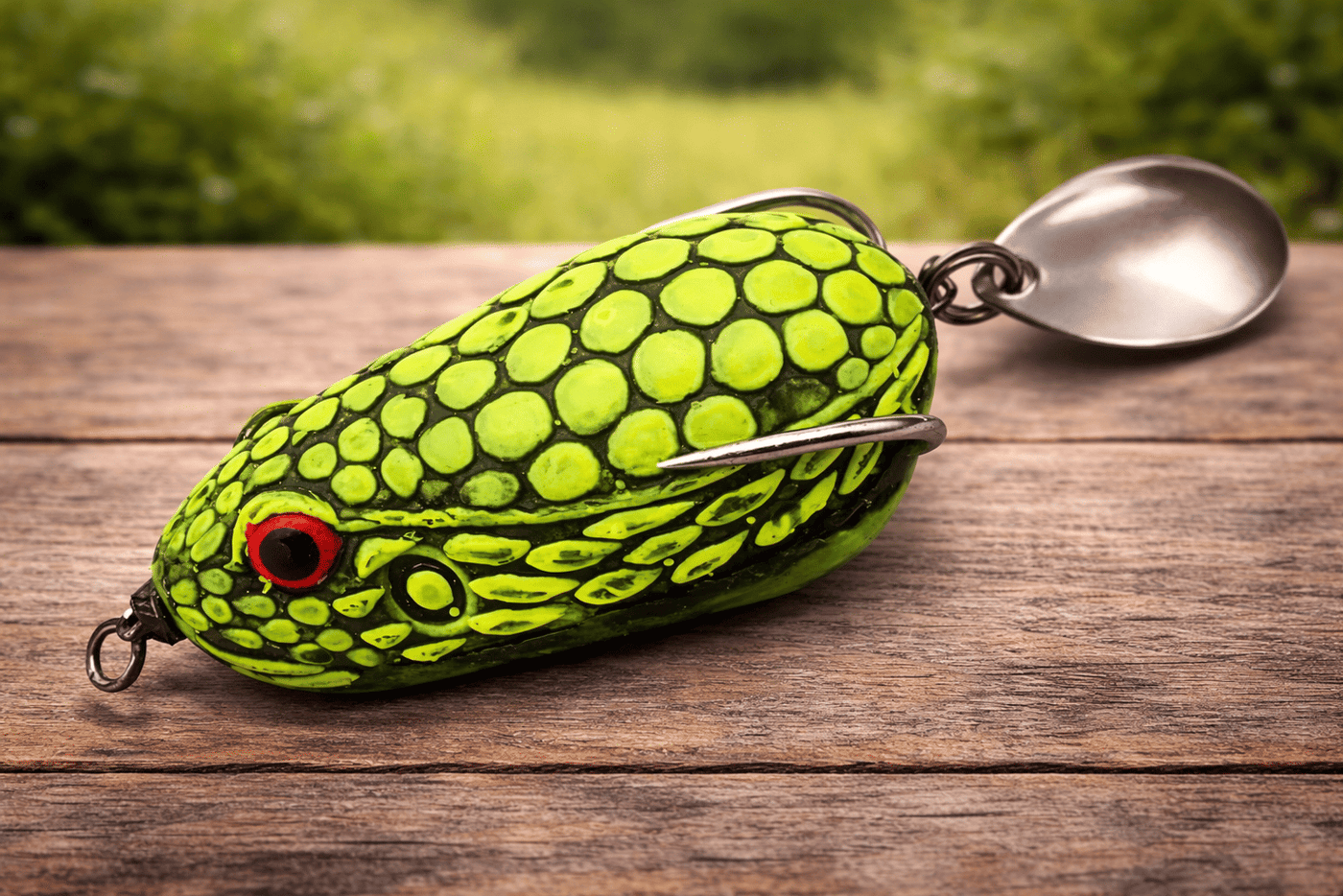 IZZAWA Handmade  3D Frog Lure 3.2cm Green Spooter – Snakehead Murrel Floating