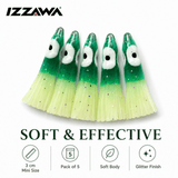 Izzawa Octopus Soft Lure 3cm - Green Glow - Pack of 5