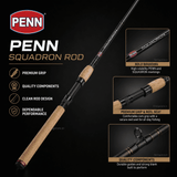 PENN Squadron Spinning Fishing Rod - 8 Ft