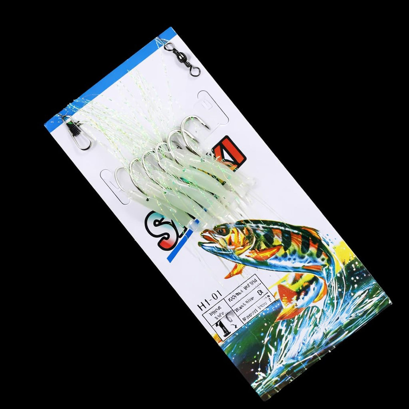 IZZAWA Sabiki Rig 1pc Glow Shrimp Size 14 – Mackerel Baitfish Saltwater