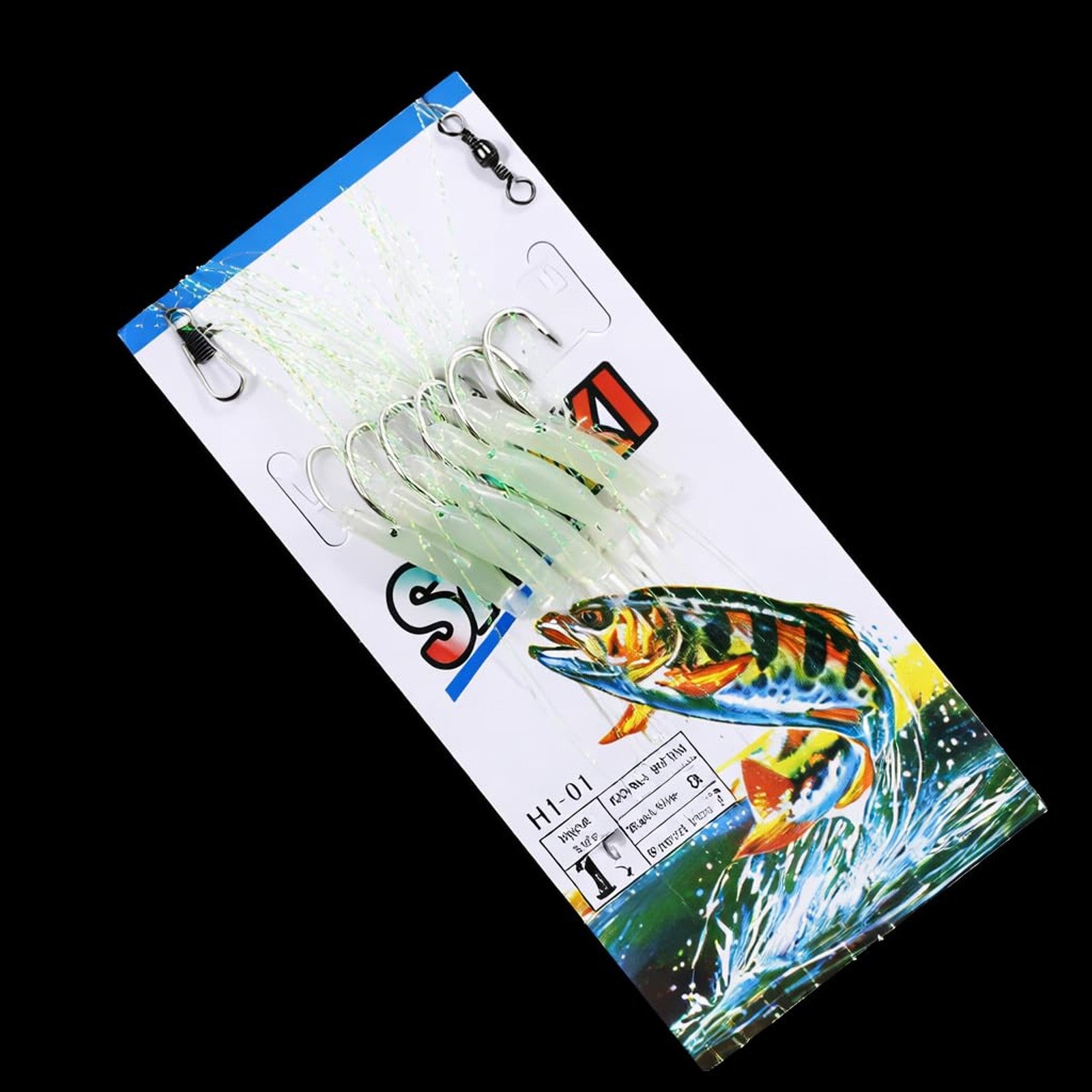 IZZAWA Sabiki Rig 1pc Glow Shrimp Size 14 – Mackerel Baitfish Saltwater