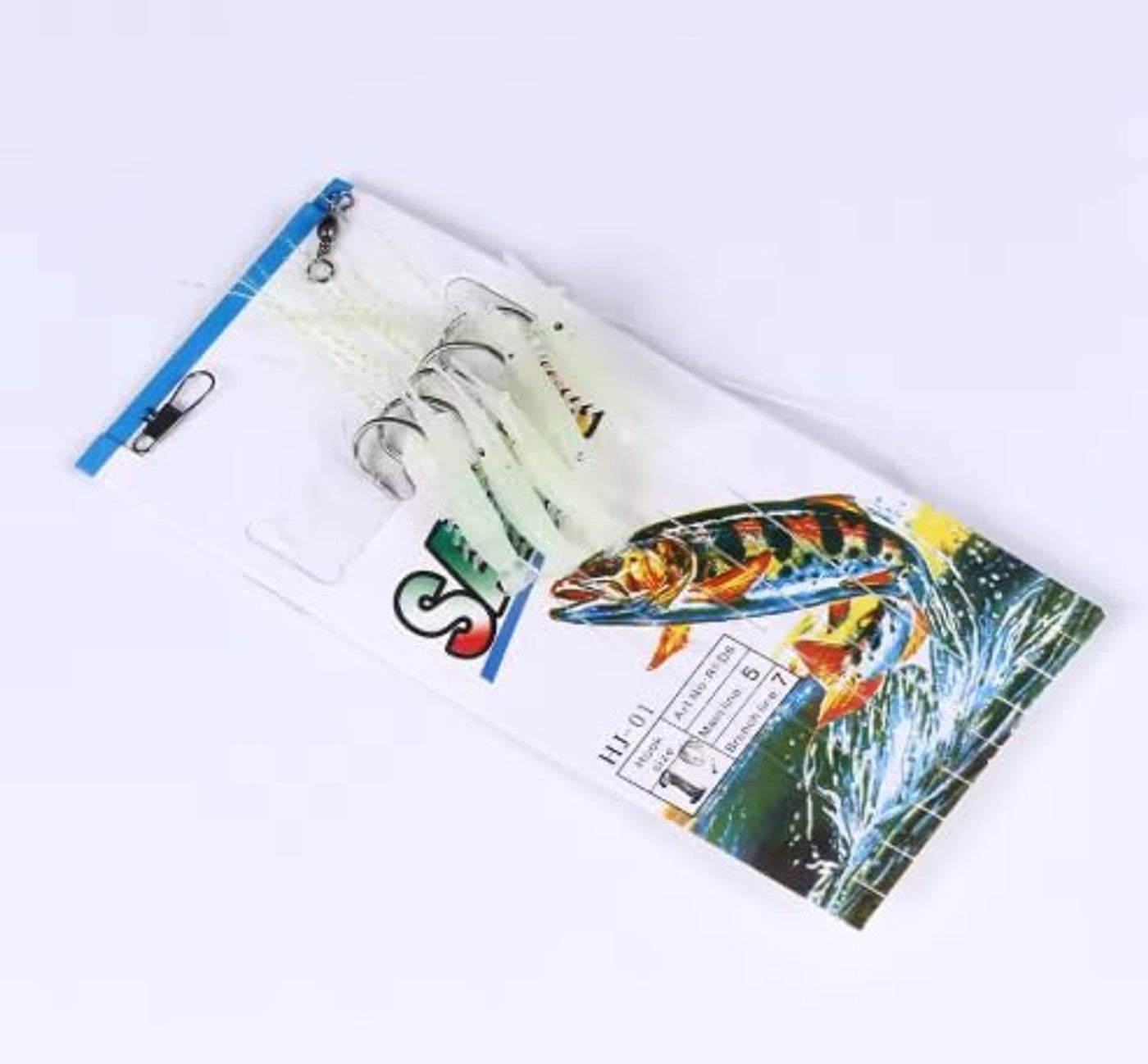 IZZAWA Sabiki Rig 1pc Glow Shrimp Size 14 – Mackerel Baitfish Saltwater