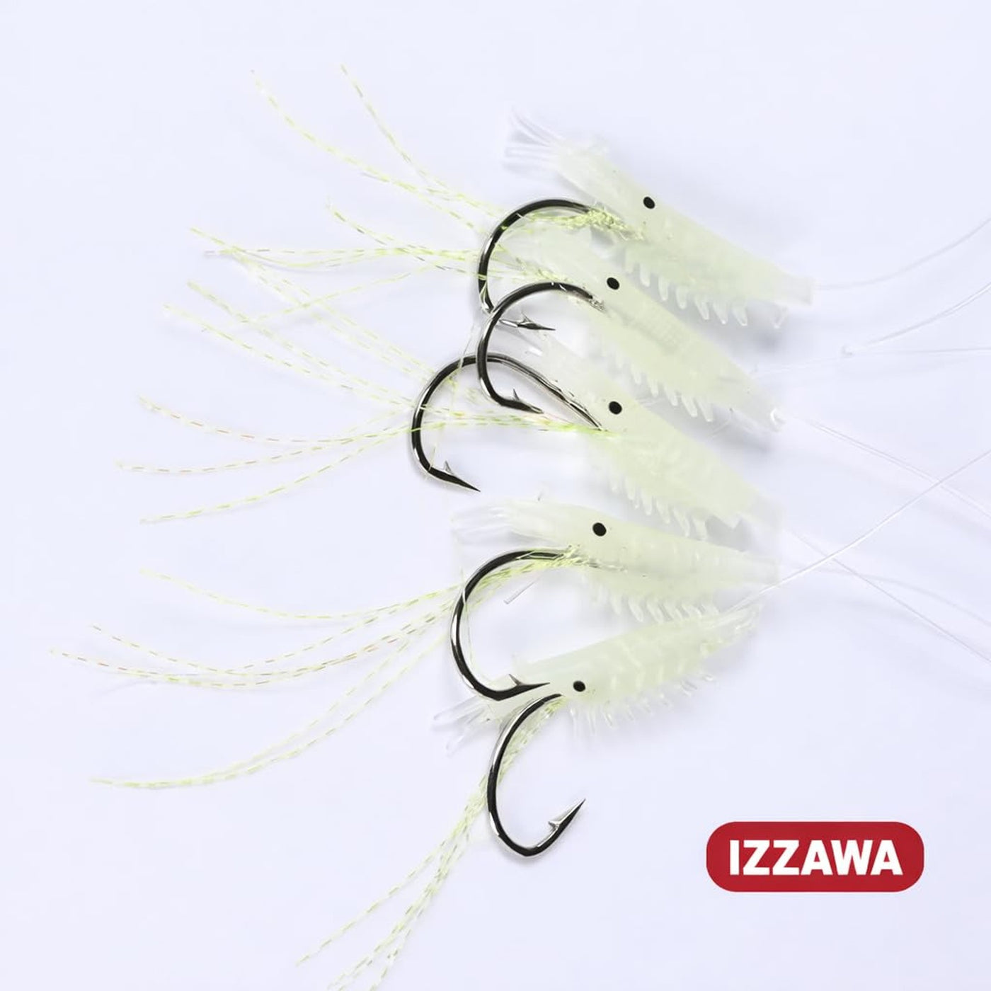 IZZAWA Sabiki Rig 2pc Glow Shrimp Size 14 – Mackerel Baitfish Saltwater