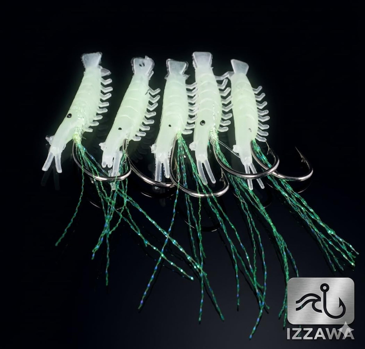 IZZAWA Sabiki Rig 2pc Glow Shrimp Size 14 – Mackerel Baitfish Saltwater