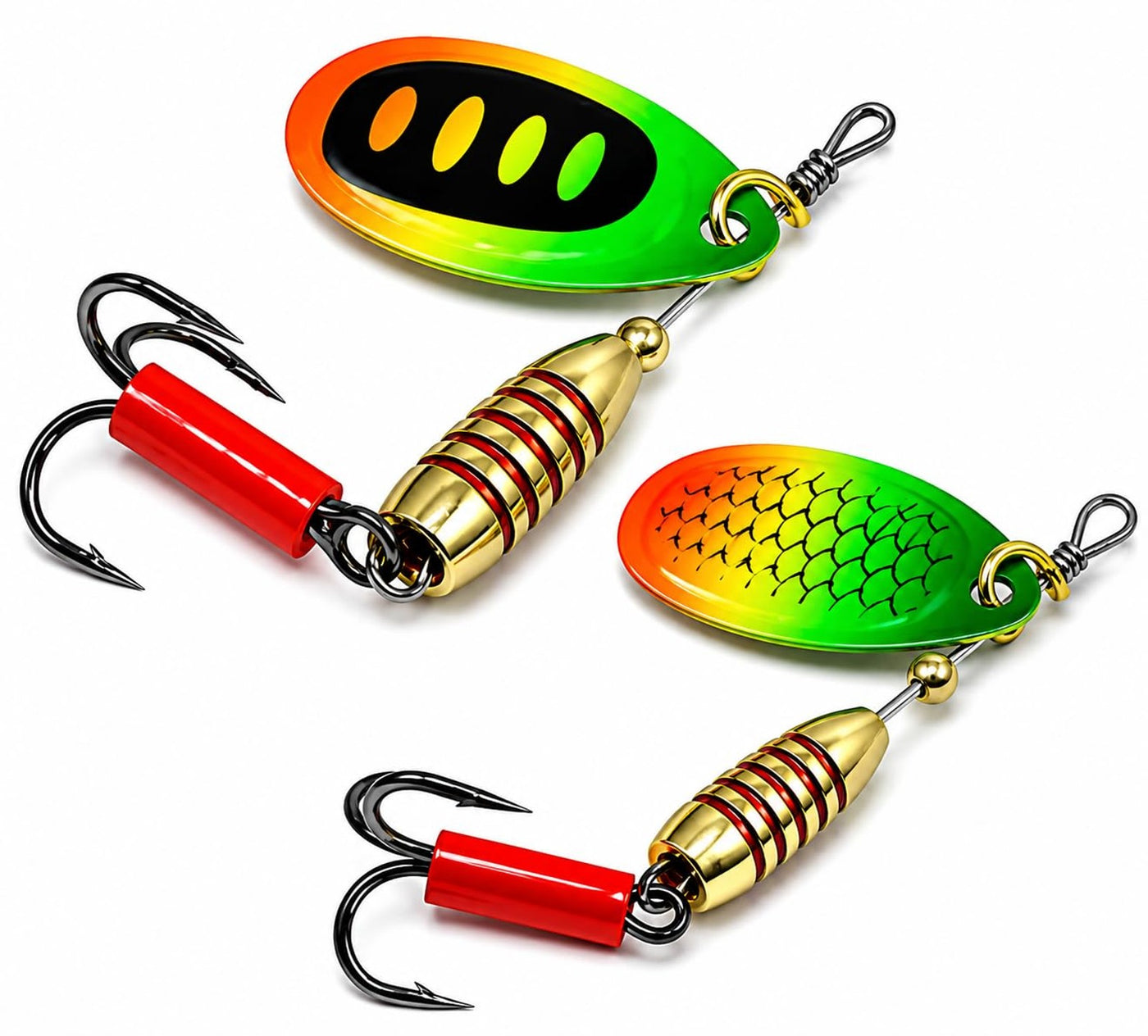 IZZAWA Spinner Fishing Lure, Metal Rotating Sequin Bait with Hook, 18GM Hook SIze 5, Pack of 1, for Carp, Grouper and Snapper