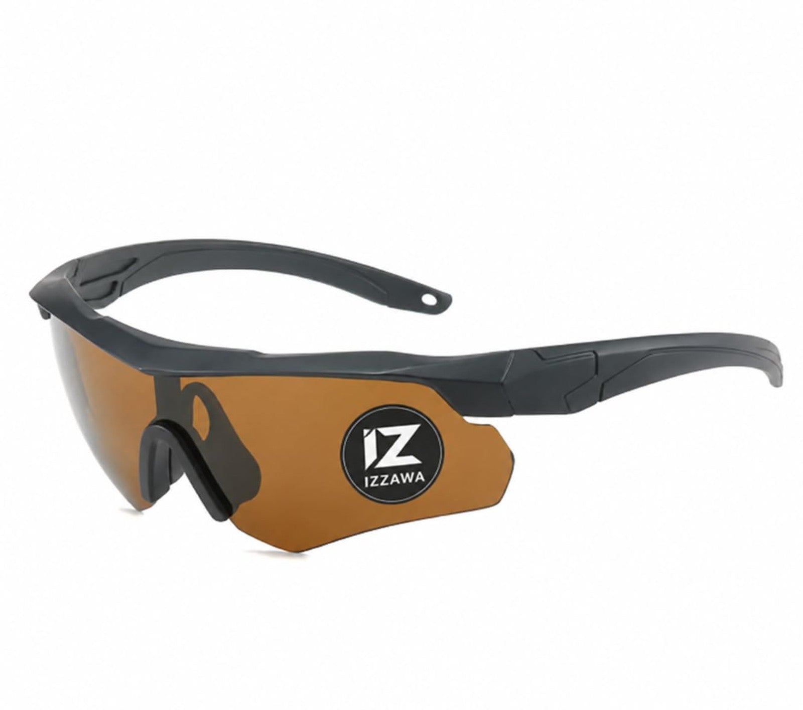 IZZAWA Tactical Goggles, Windproof, Explosion-Proof, for Hiking, Fishing, Camping, Sports, Multiple Lens Options (Orange)
