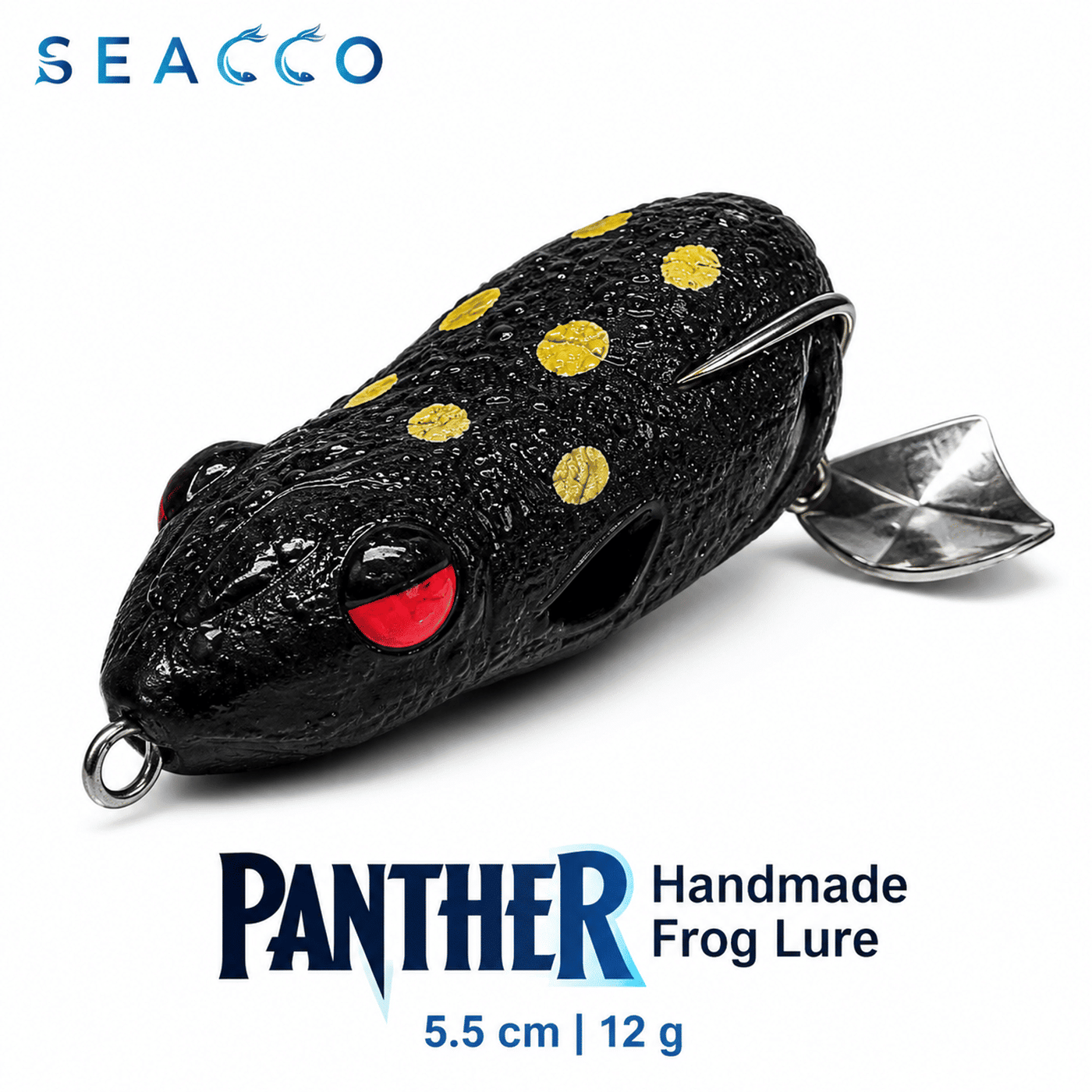 SEACCO Panther Handmade Frog Lure 5.5cm 12g - Black Yellow Dot | Pack of 1