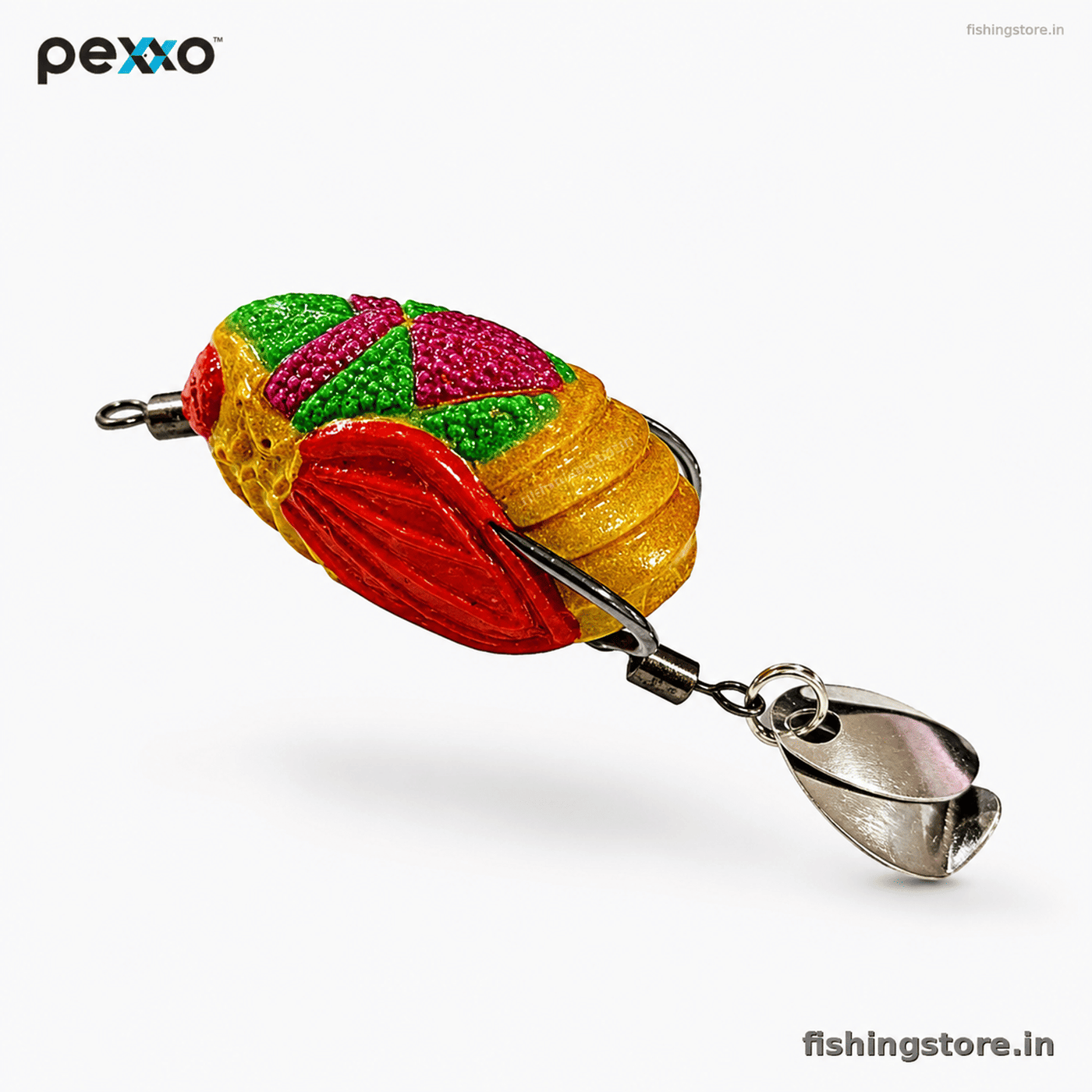 Pexxo Dora Hand Made Soft Frog Lure 4cm 6-7g  Weedless Topwater Frog for Bass & Snakehead - Red / Yellow