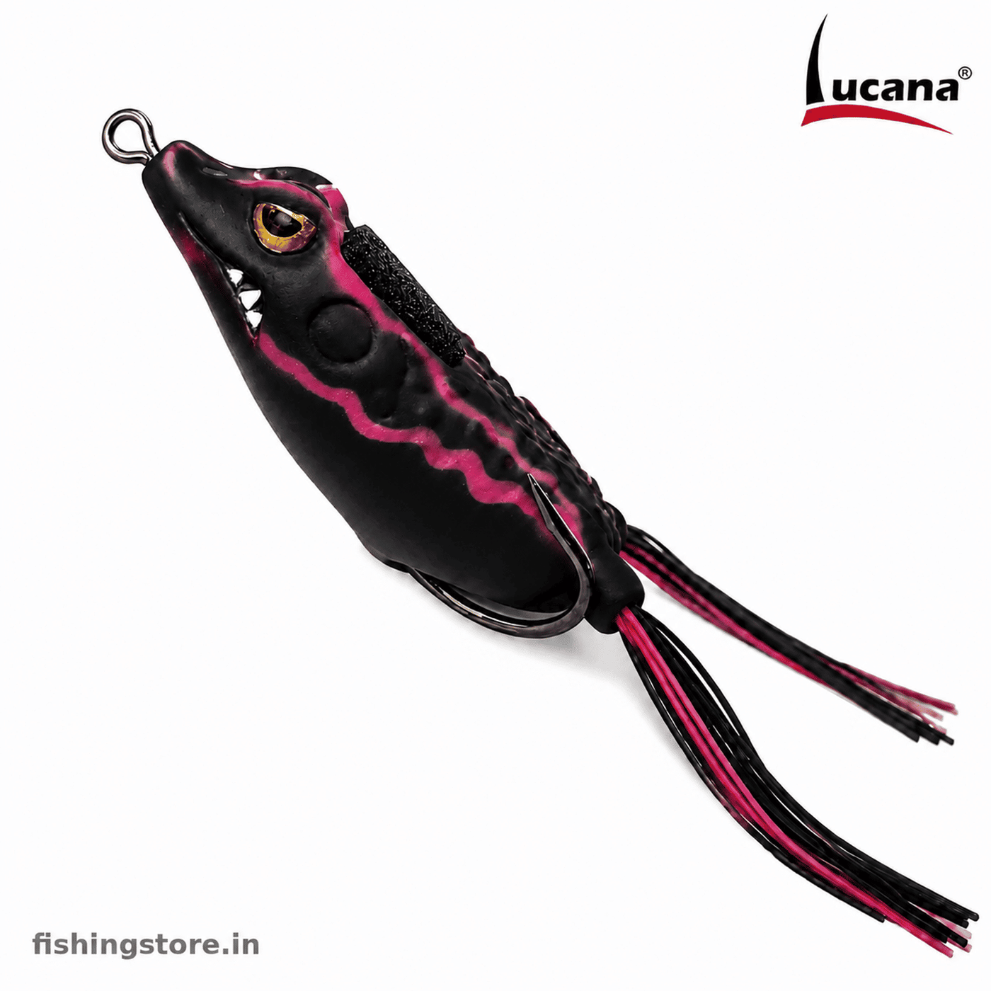 Lucana Black Mamba Frog Lure 6.8cm 18g | Topwater Bait - Black / Pink