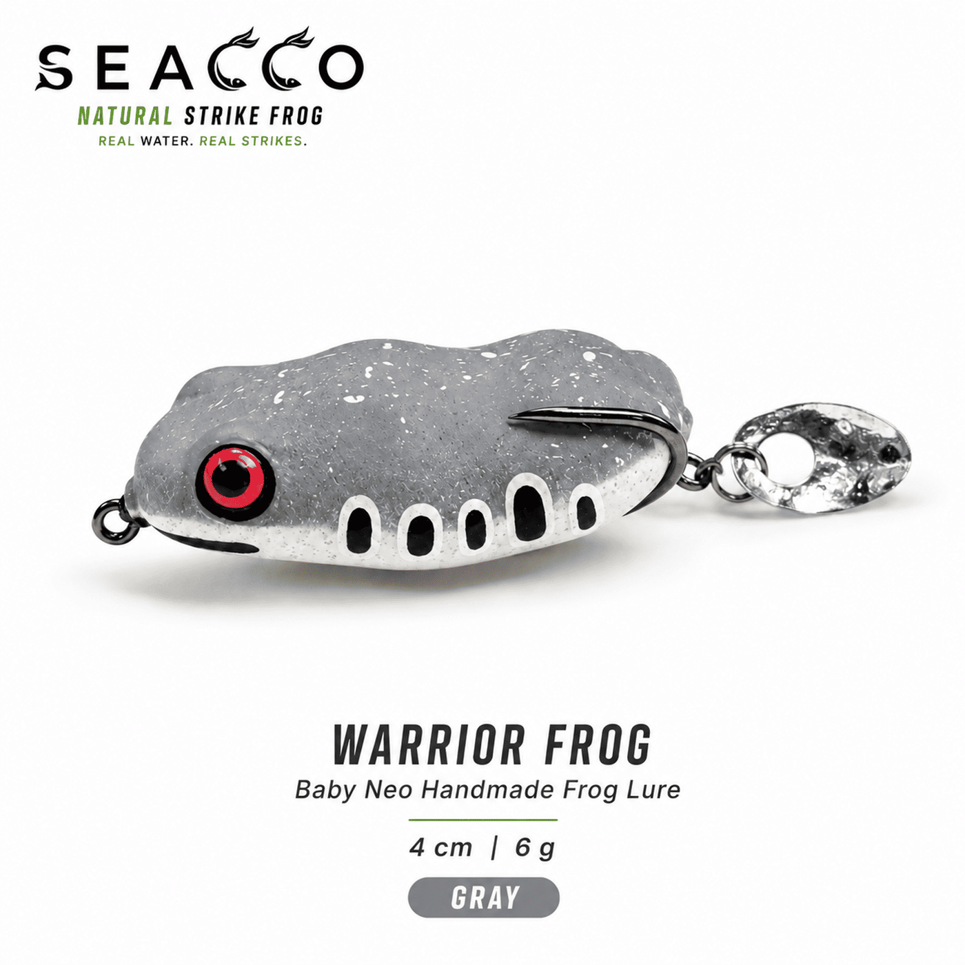 SEACCO Warrior Frog Baby Neo Handmade Frog Lure 4cm 6g - Gray | Pack of 1