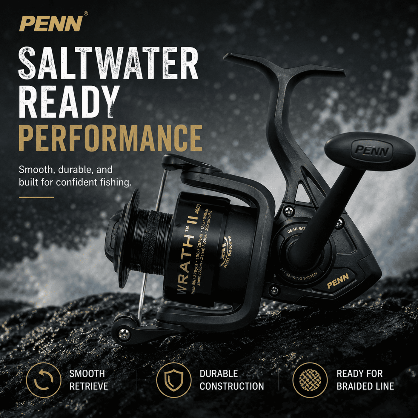 PENN Wrath II 2500-8000 Spinning Reel