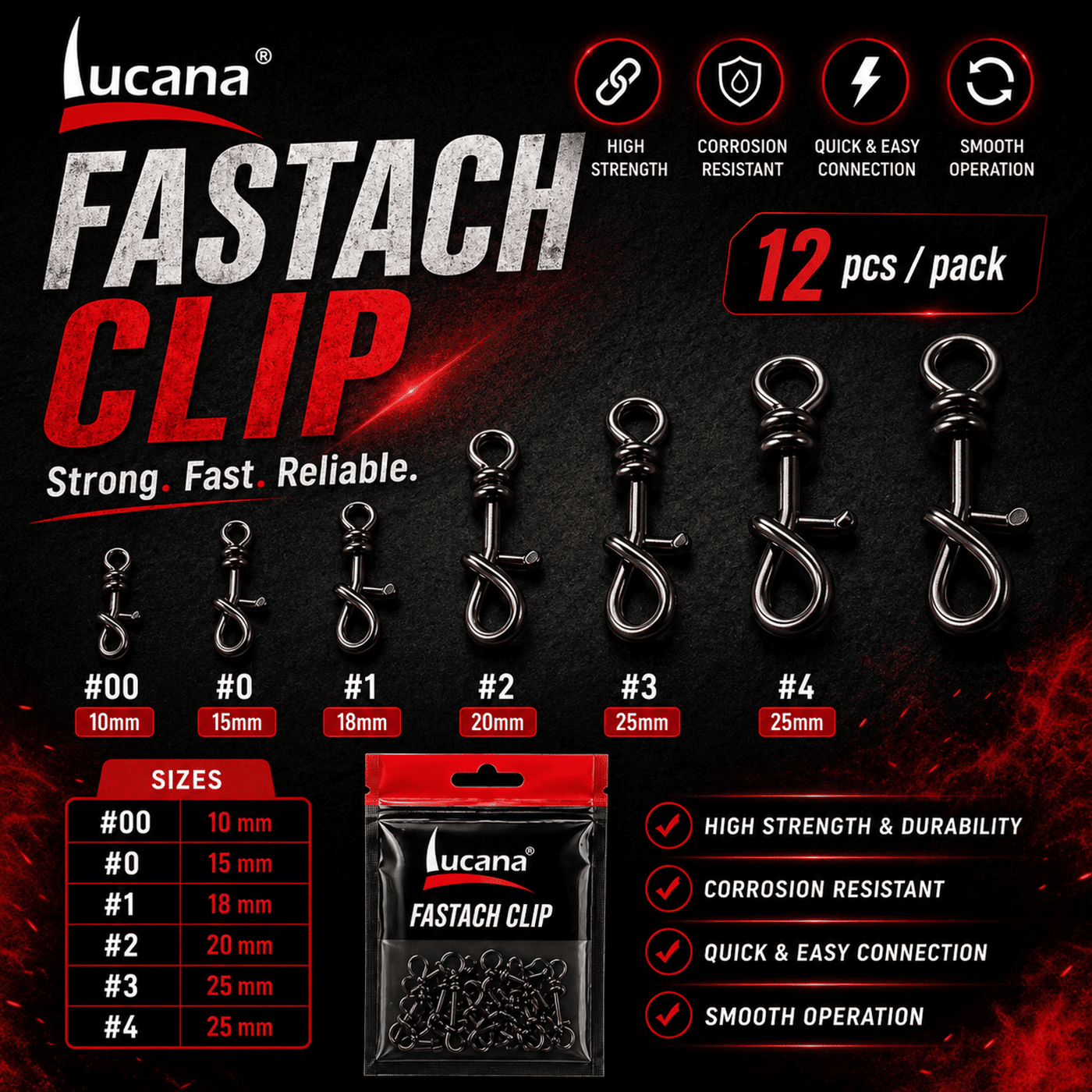 Lucana Fastach Clip #4 25mm - Pack of 12