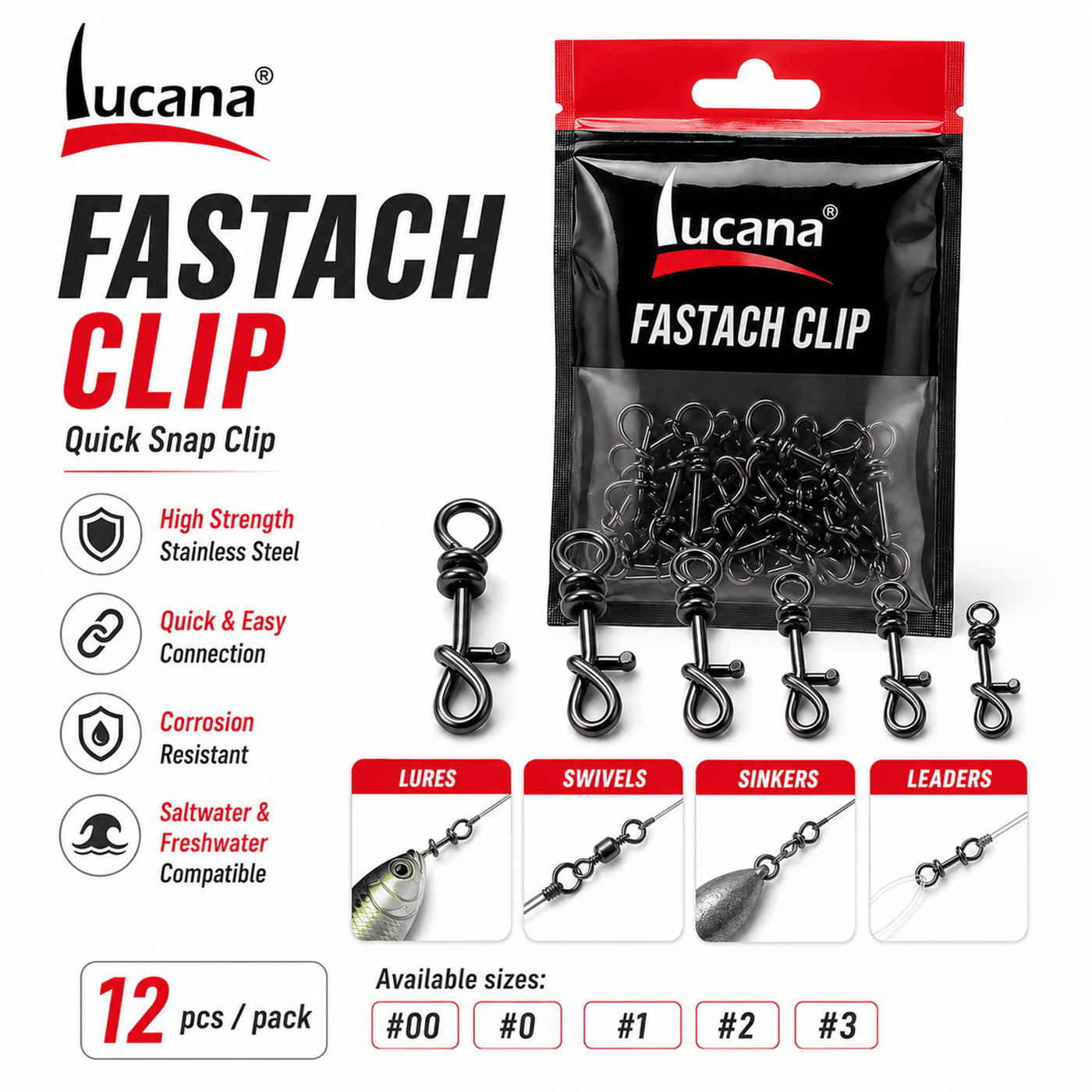 Lucana Fastach Clip #4 25mm - Pack of 12