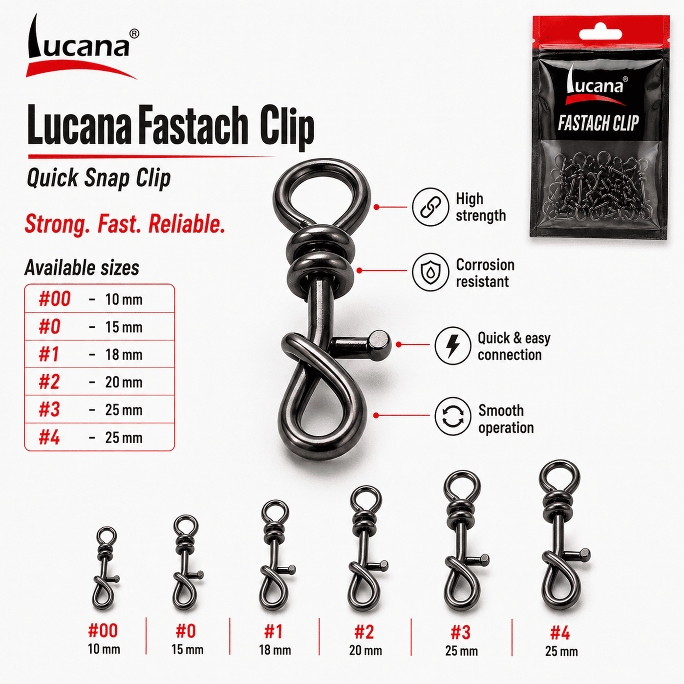 Lucana Fastach Clip #4 25mm - Pack of 12