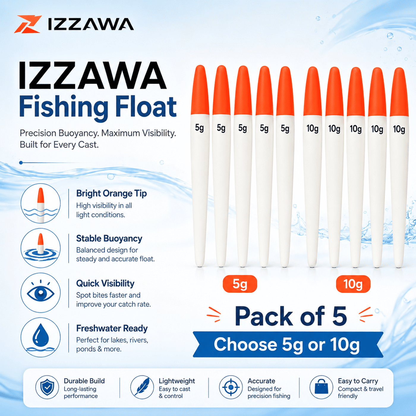 IZZAWA Fishing Float 10g - Pack of 5