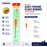 IZZAWA Easy Fishing Float Bobber with Hook Portable Fishing Tackle Set - Pack of 2