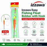 IZZAWA Easy Fishing Float Bobber with Hook Portable Fishing Tackle Set - Pack of 2