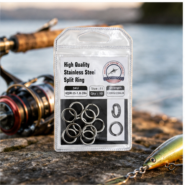AFC HQ stainless steel split ring — fishing lifestyle view