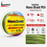 Lucana Nano Braid 4X Super Strong Braided Fishing Line 100m