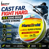Lucana Nano Braid 4X Super Strong Braided Fishing Line 100m